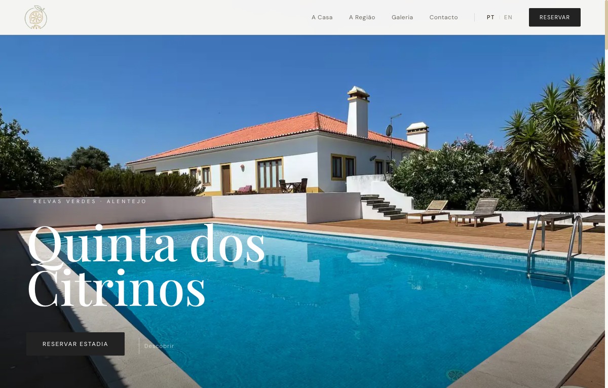 Quinta dos Citrinos homepage screenshot